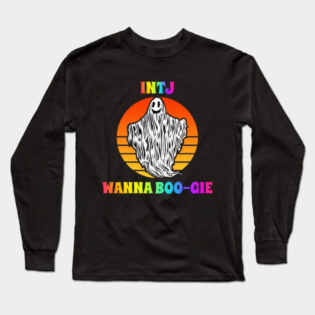 INTJ Wanna Boogie Groovy Halloween Party Retro Vintage Long Sleeve T-Shirt by coloringiship